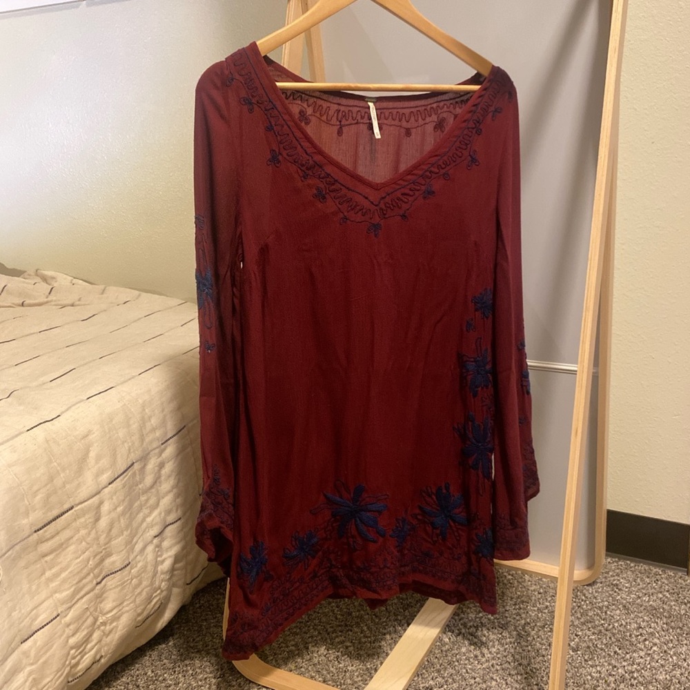 Free People Embroidered MIDI Dress